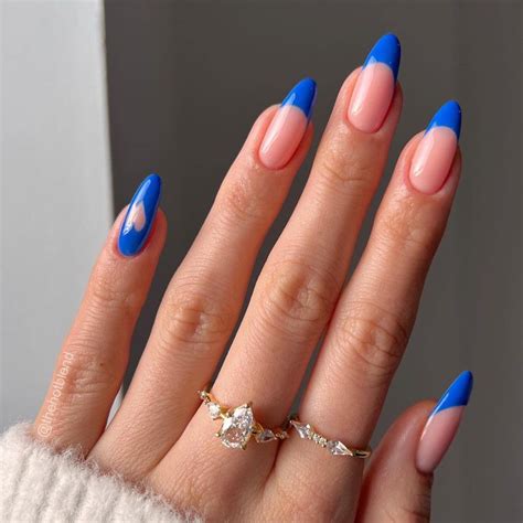 15 Blue French Tip Nail Ideas That Are Every Bit Of Cool