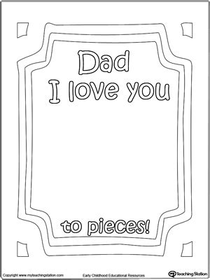dad  love   pieces printable page myteachingstationcom