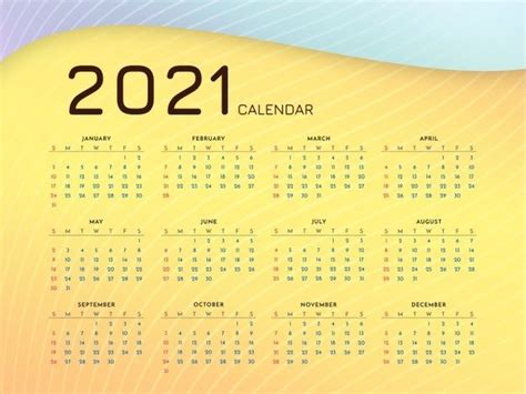 Free Vector 2021 New Year Modern Calendar Design Calendar Design