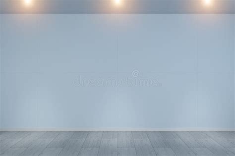 Empty Wall In Museum With Lights 3d Rendering Stock Illustration