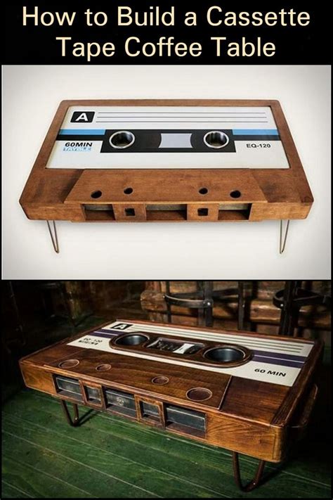 A Coffee Table Made Out Of An Old Cassette Tape Recorder And The Words