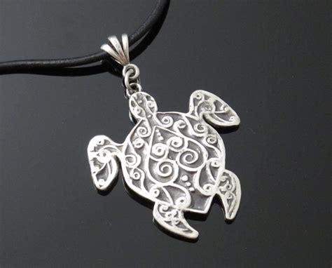 Turtle Necklace Handcrafted Fine Silver