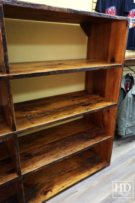 Reclaimed Wood Shelving Unit For Retail Store Blog