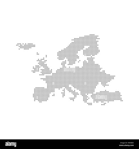 Grey Map Europe In The Dot Vector Illustration Stock Vector Image