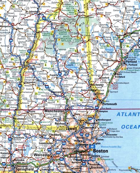 Map Of Interstate 93 Via Massachusetts New Hampshire Vermont