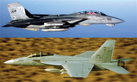 Battle Of The Superfighters F 14d Tomcat Vs F A 18e F Super Hornet Flight Journal