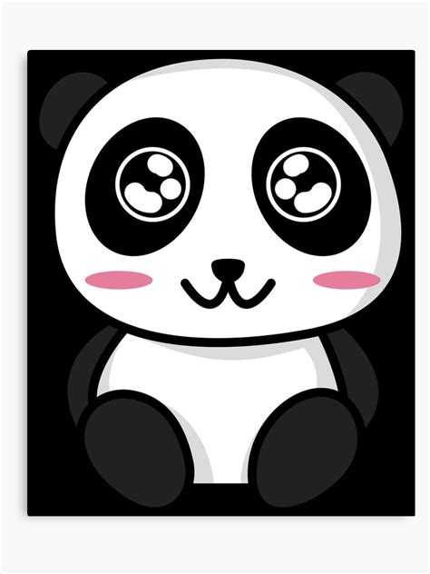 Kawaii Anime Panda Cute Japanese Style Panda Canvas Print
