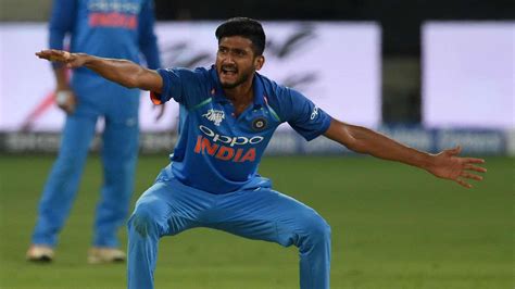 He made his debut for the national team in september 2018.1. Khaleel Ahmed shines in his debut match for Team India - Thewinin