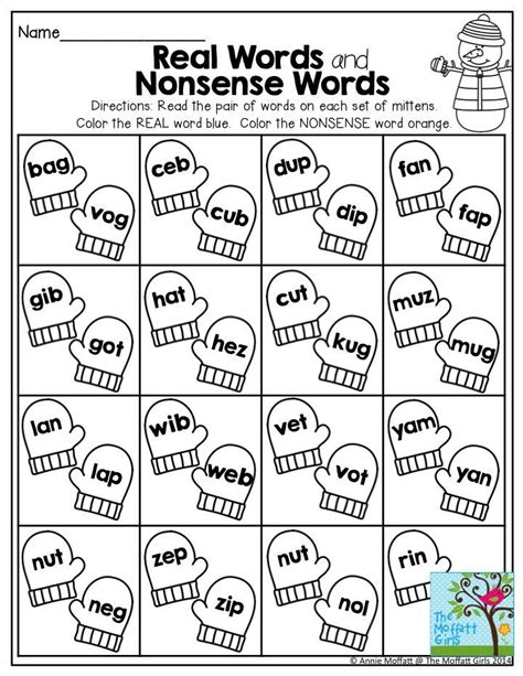 Generated words are checked against a . January NO PREP Packets! | Nonsense words kindergarten ...