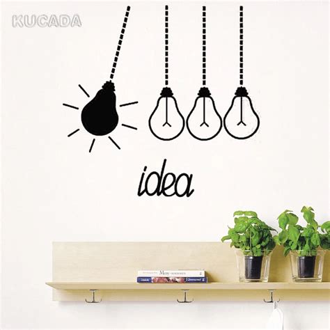 Creative Light Bulbs Idea Funny Vinyl Wall Decal Stickers Office Study