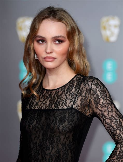 Lily Rose Depp Braless Boobs In See Through Dress At Ee British