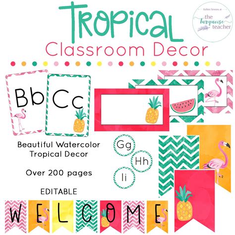 Tropical Classroom Decor Fully Editable Bring A Little Color And