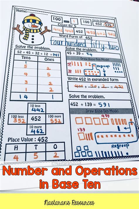 2nd Grade Numbers And Operations Worksheets
