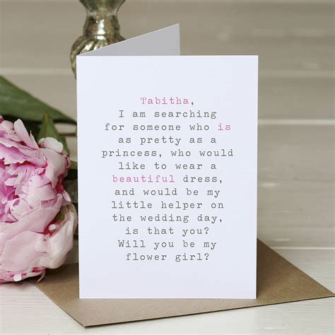 Be My Flower Girl Personalised Wedding Card By Slice Of Pie Designs