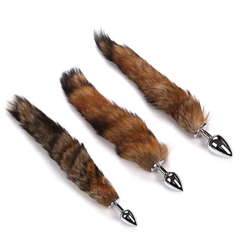 Sex Accessories For Female Anal Plug Fur Fox Tail Stainless Steel Butt