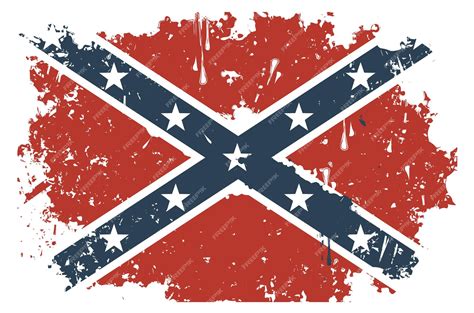 Premium Vector Banner With Confederate Rebel Flag Grunge