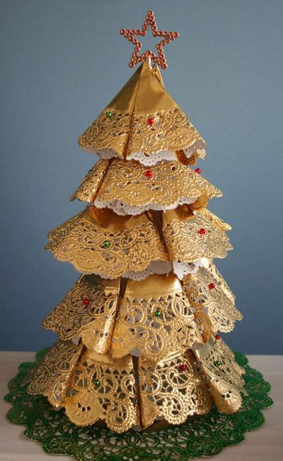 Christmas Trees 5 And 6 From Foil Doilies Plus A Blog Candy Alert