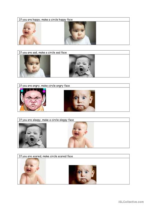 facial expressions english esl worksheets pdf and doc