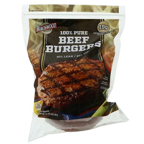 Birchwood 100 Pure Beef Burgers 80 Lean Shop Meat At H E B