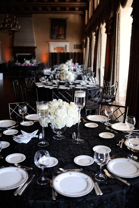 Black And Silver Wedding Reception Classic Black And White Wedding