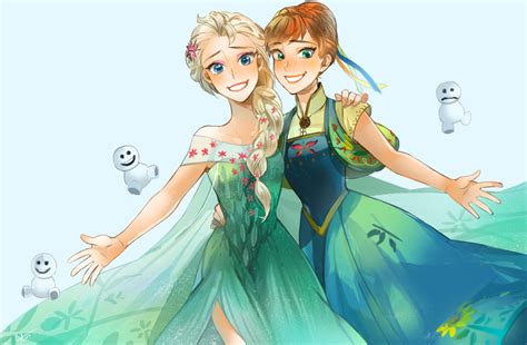 Elsa And Anna Frozen Fever Fan Art 38718751 Fanpop