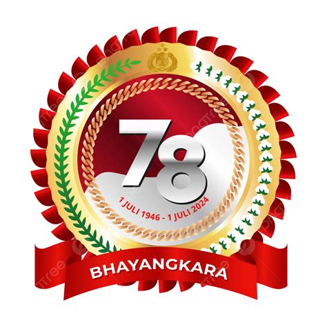 Das Offizielle Logo Zum 77 Bhayangkara Jubiläum Im Jahr 2023 Vektor