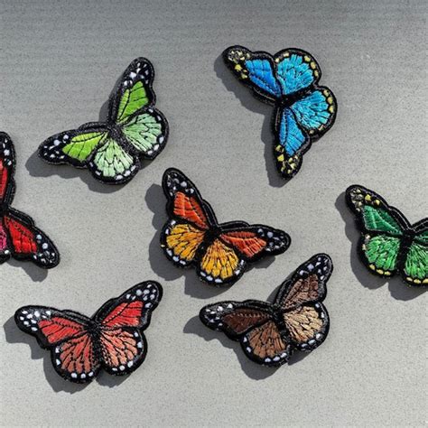 Embroidered Butterfly Patches Iron On Appliques Etsy