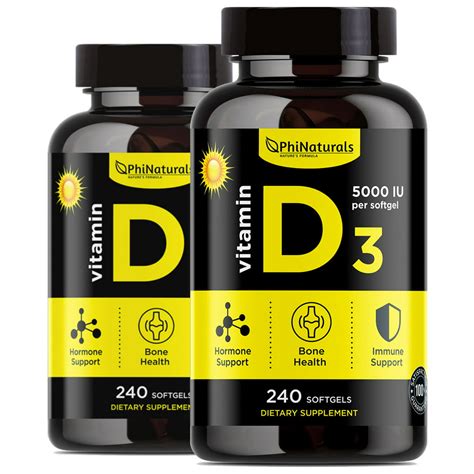 Vitamin D3 5000 Iu Pack Of 2 Capsule By Phi Naturals
