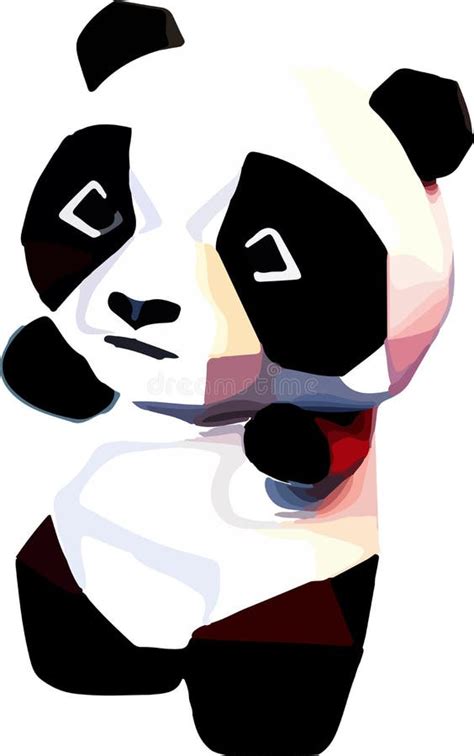 Vector Low Poly Panda Illustration Stock Vector Illustration Of