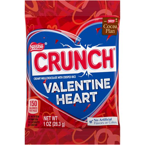 Nestle Crunch Valentine Heart Milk Chocolate Candy 1 Oz