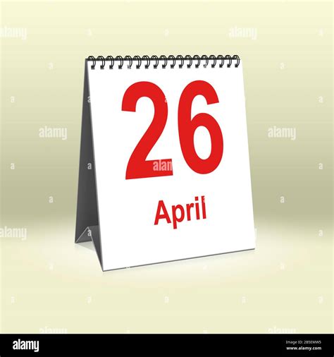 A Calendar For The Desk Shows April 26th Ein Kalender Für Den