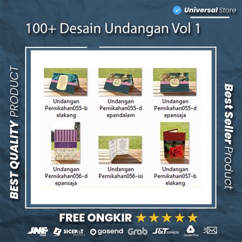 Jual Koleksi 100 Template File Desain Undangan Exclusive Vol 1 Design