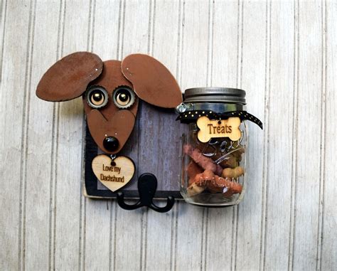 Dog leash holder with treat jar. Dachshund Handmade Leash | Etsy | Dog