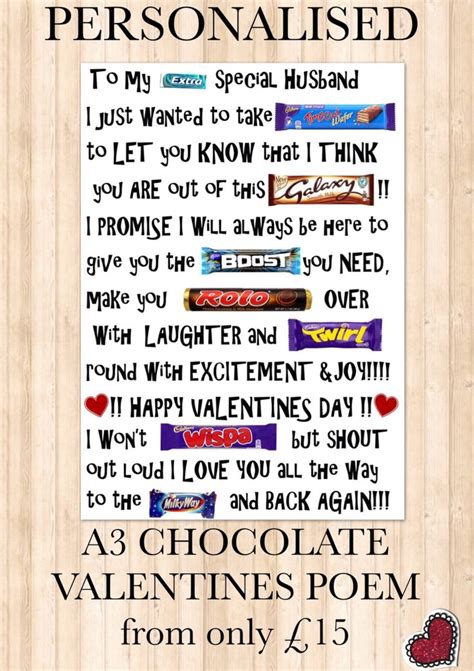 valentines chocolate love poem   adapted  personalised  artofmemoriesgif homemade