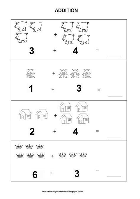Free Simple Math Worksheets For Kindergarten Beanlopez