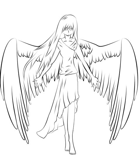 Angel Line Art By Yanxchan On Deviantart