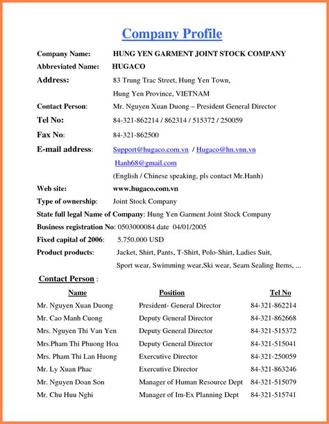 Furniture company profile sample in word. 4+ company profile template doc | Company Letterhead