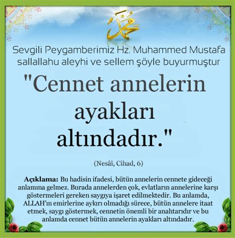 Bu hadis uydurma bir hadis midir? Cennet Annelerin Ayağı Altındadır - Anne İle Hadisli ...