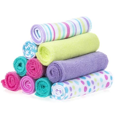 Spasilk 10 Pack Soft Terry Bath Washcloths Girlish Babypro