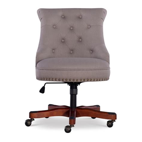 Fabulous gray fabric upholstered accent chairs task chairs office waiting room chairs with steel tube goes well in teenagers bedroom with a computer desk. linon sinclair wood upholstered office chair in dolphin ...