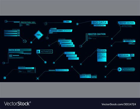 Digital Callouts Titles In Futuristic Style Hud Vector Image