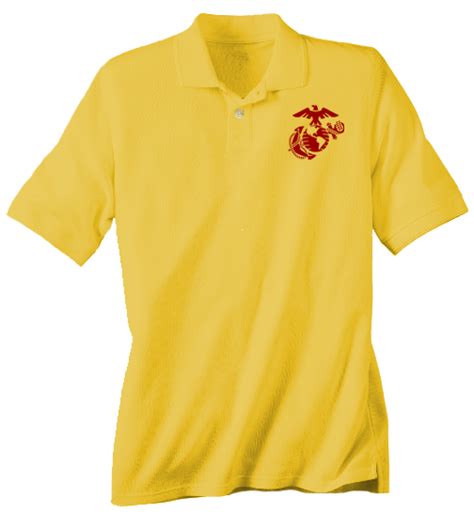 Polo Yellow W Embroidered Ega Marine Corps Clothing Shopping