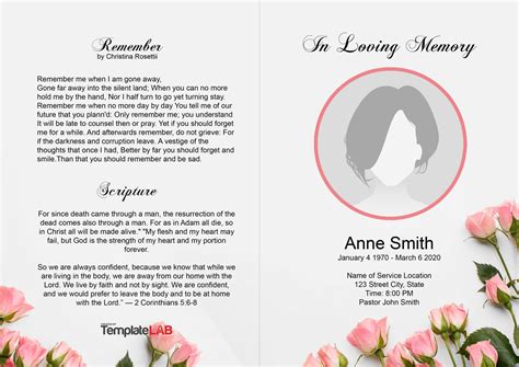 22 Free Funeral Program Templates Word Photoshop Powerpoint