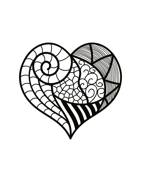 Free Heart Coloring Pages Printable Image Download In Pdf