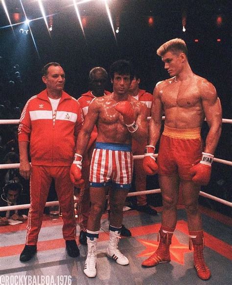 Sylvester Stallone And Dolph Lundgren Behind The Scenes Filming Rocky