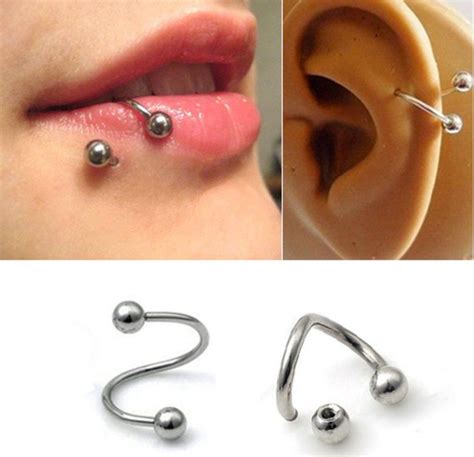 Slider Swarovski Spiral Ear Lip Piercing Lip Piercing Eyebrow Ring
