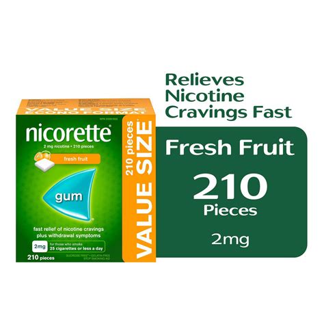 nicorette nicotine gum quit smoking aid fresh fruit 2mg walmart canada