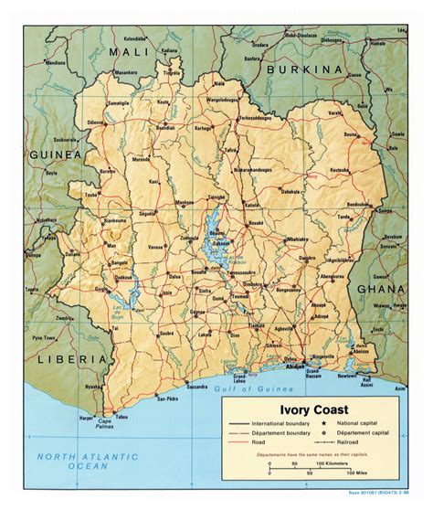 Large Scale Political And Administrative Map Of Cote Divoire With