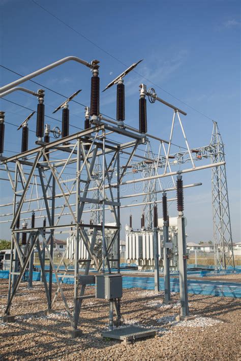 Electrical Equipment Part Of High Voltage Substation With Switches And