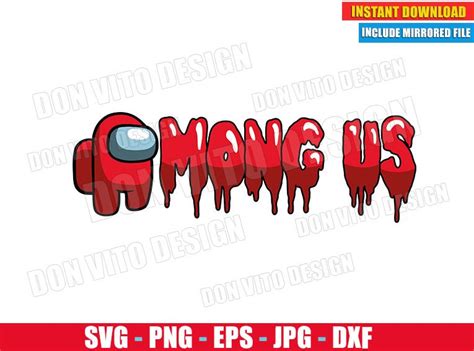 Among Us Red Logo Svg Dxf Png Game Impostor Or Crewmate Cut File